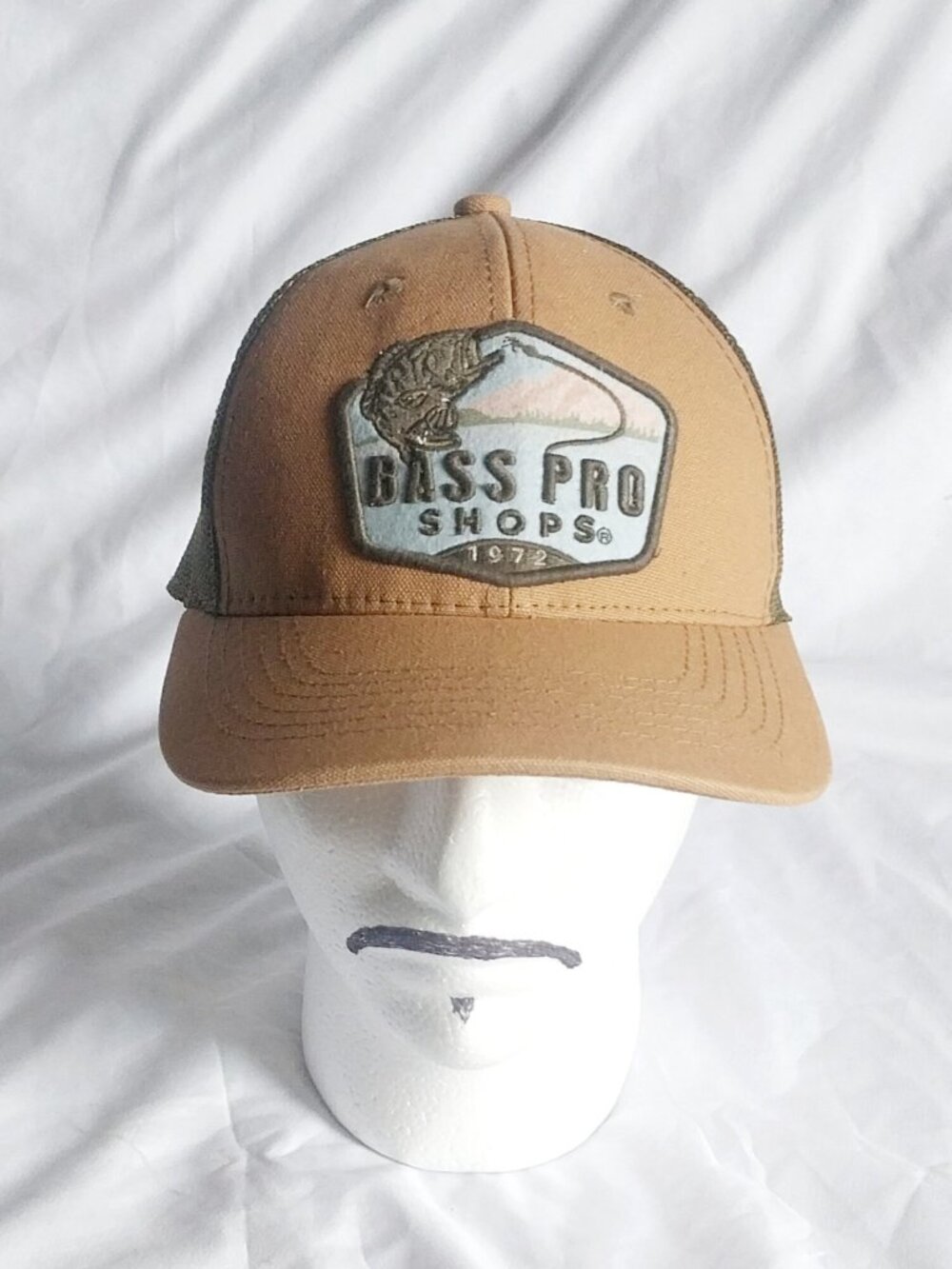 Bass Pro Shops Embroidered Logo Trucker Mesh Adjustable Hat Brown New